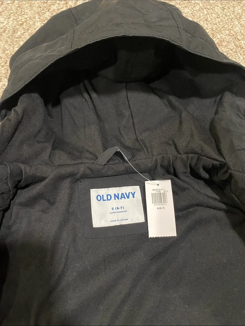 Old Navy Black Hooded Rain Jacket for Kids